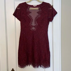 Burgundy lace dress